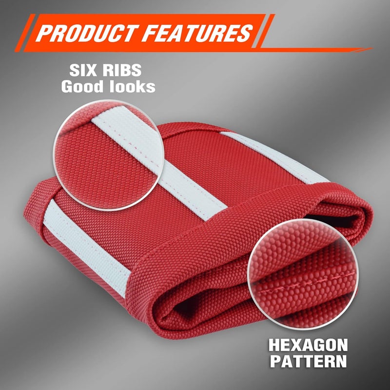 fewfuss Dirt Bike Seat Cover - White Stripe Universial Seat Cover for Dirt Bike - Motorcycle Motorcross Enduro Seat Covers (Red) - Image 5